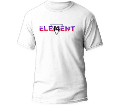 Element14 graphic tee. white with main logo on front. 