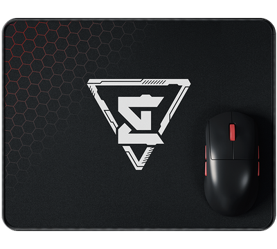 Element14 mouse pad. Black with red hex and white logo